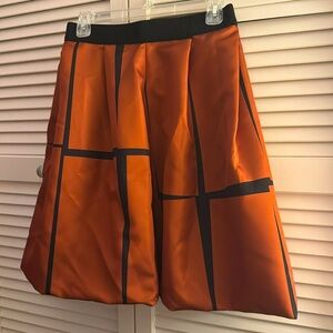 Eggs Copper Striped Above Knee Skirt Made in Italy Size 42 NWOT Designer Brand